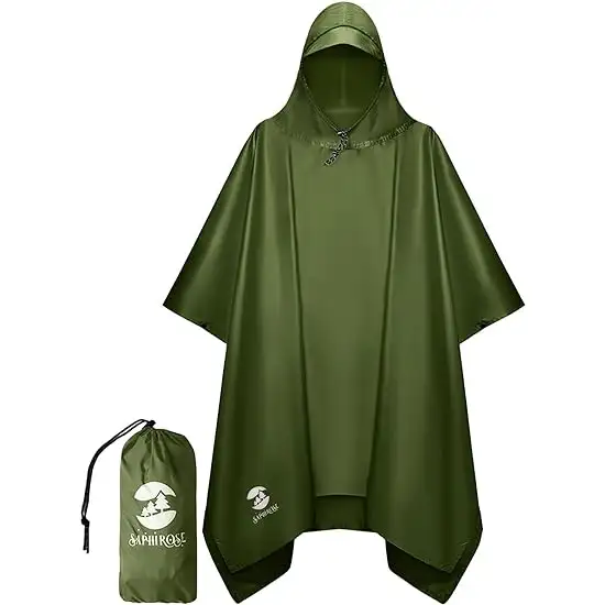 SaphiRose Hooded Rain Poncho - 1